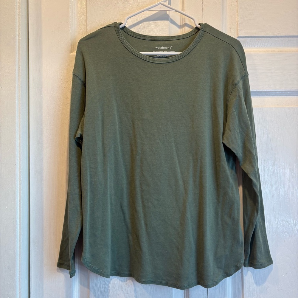 Westbound Olive Green Long Sleeve T-Shirt - Size Medium